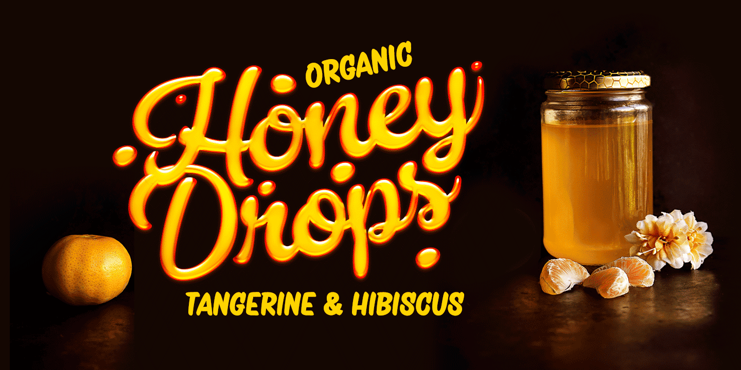 Ejemplo de fuente Honey Drops Drops 1